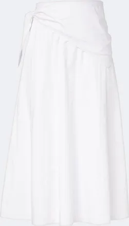 Vince Scarf-detail cotton poplin midi skirt
