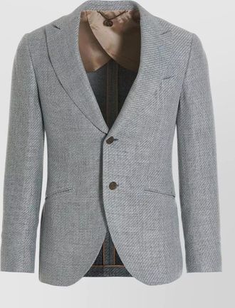 Maurizio Miri silk linen single-breasted textured blazer