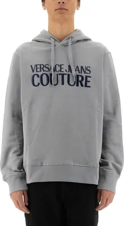 Versace Jeans Couture Grey Logo Hood Sweatshirts