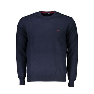 Harmont & Blaine Crew Neck Embroidered Blue Mens Sweater