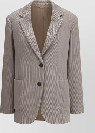 Brunello Cucinelli sparkling ribbed lurex jacket with peaked lapels