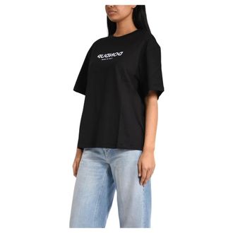 Dondup T-Shirts, female, Black, Size: XS Crew Neck T-Shirt