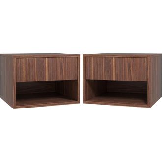 HOMCOM Set 2 Comodini Moderni con Cassetto e Ripiano Inferiore in mdf Marrone - Homcom