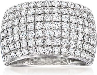 DiamondMuse 2 Carat Round Natural Diamond Multi Row Band Ring for Women, Fine Jewelry for Women, Gift Box Included