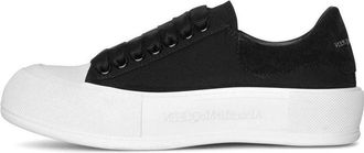 Alexander McQueen (WMNS) Alexander McQueen Deck Lace Up Plimsoll Black White Sole 654593W4PQ11070