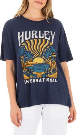 Hurley Bliss Oversize Cotton Graphic Boyfriend T-Shirt in Navy Blues at Nordstrom, Size X-Small