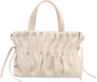 Generic Pleated Handbag for Women for Party Wedding Clutches Bag Tote Bag (White)