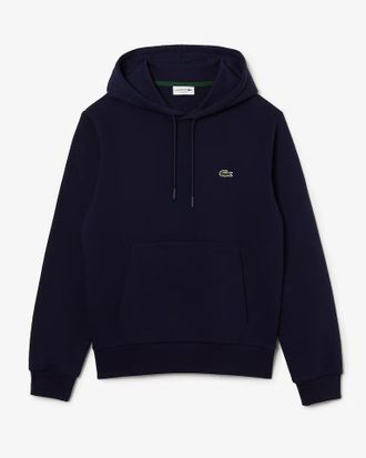 Lacoste Mens Fleece Hoodie Navy Cotton - Size Large
