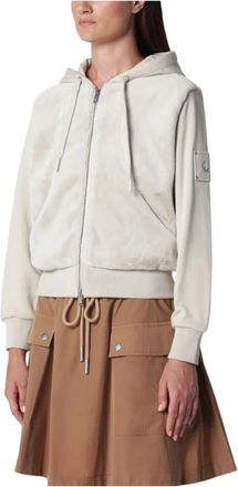 Moose Knuckles Roslyn Bunny Hoodie - Dames - Vesten met rits - Wit - M - Katoen - Hoodies & sweatvesten