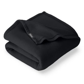 Bare Home Lightweight Polar Fleece Blanket in Black at Nordstrom, Size Twin