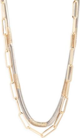 Nordstrom Layered Chain Necklace in Rhodium- Gold at Nordstrom