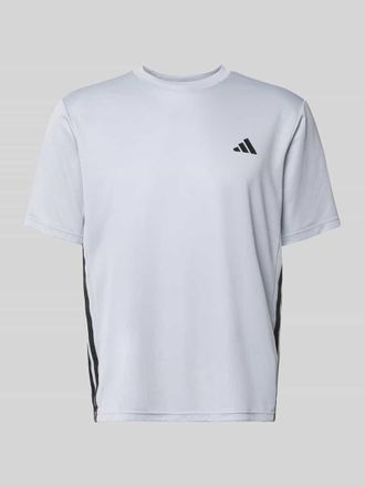 adidas Regular Fit Sport T-Shirt mit Logo-Print in Mittelgrau, Gr&ouml;&szlig;e XXL