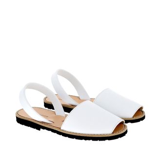 Minorquines Leren sandalen met platte hak Avarca