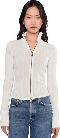 Free People We The Free Brunch Girl Zip-Up Womens Clothing Clean Ivory : LG (Womens 12-14), Cotton/Elastane/Polyester