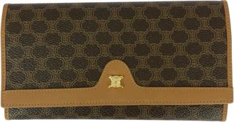 Celine Brown Pvc Leather Long Wallet (Bi-Fold) (Pre-Owned)