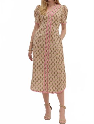 Entro Floral Dress In Beige