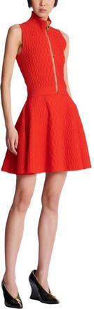 Balmain Sleeveless Crocodile-Knit Top in Red at Nordstrom, Size 42 Eu