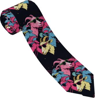 Generic Tie Goats Print Ties For Men Fashion Neckties Novelty MenS Neckties For Men Groom Graduation
