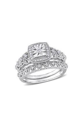 Delmar Diamond Engagement Ring Set - 0.28ctw in Silver at Nordstrom Rack, Size 6