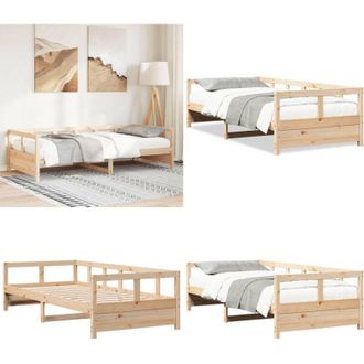vidaXL Dormeuse Naturale 80x200 cm in Legno Massello di Pino - Letto in legno massello - Divano letto con rete a doghe