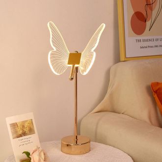 OEM L&aacute;mpara De Mesa Con Forma De Mariposa De Color Rojo Brillante Y 3 Colores De Luz, Modelo Con Enchufe (rojo)