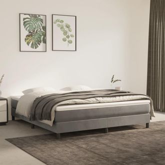 vidaXL Vidaxl - Estructura De Cama Sin Colch&oacute;n Terciopelo Gris Claro 180x200 Cm