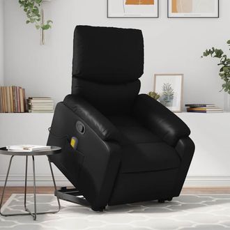 vidaXL Vidaxl - Sill&oacute;n Reclinable De Masaje De Pie Cuero Artificial Negro