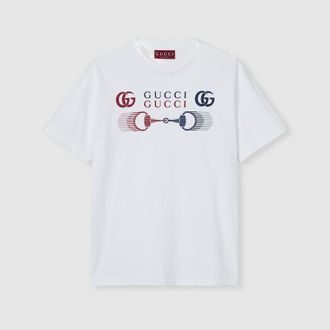 Gucci Printed Cotton Jersey T-shirt, Size XXXL, White, Ready-to-wear