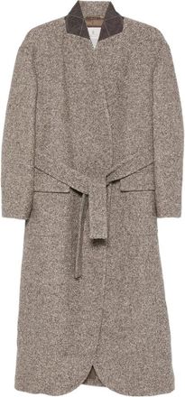 Brunello Cucinelli Belted Tweed Coat
