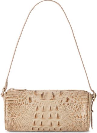 Brahmin Billie Croc Embossed Leather Barrel Bag in Sandstorm at Nordstrom