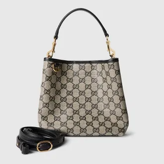 Gucci GG Emblem Mini Bucket Bag, Beige, Original GG Fabric