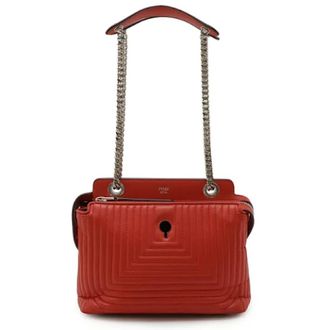 Fendi Tweedehands leren schoudertassen - Dames - Pre-owned - Rood - Maat: ONE Size Leer