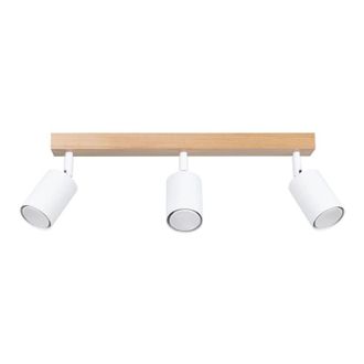 Wonderlamp L&aacute;mpara de techo de madera con 3 focos orientables blanco