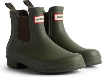 Hunter Gummistiefel HUNTER ORIGINAL CHELSEA BOOT, Damen, Gr. 40/41, gr&uuml;n (schwarz olive), Synthetik, Schuhe Gummistiefel, wasserdicht