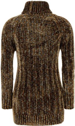 Dries Van Noten Womens Multicolor Chenille Tagic Sweater Dress Grey Exterior: Viscose Abiti