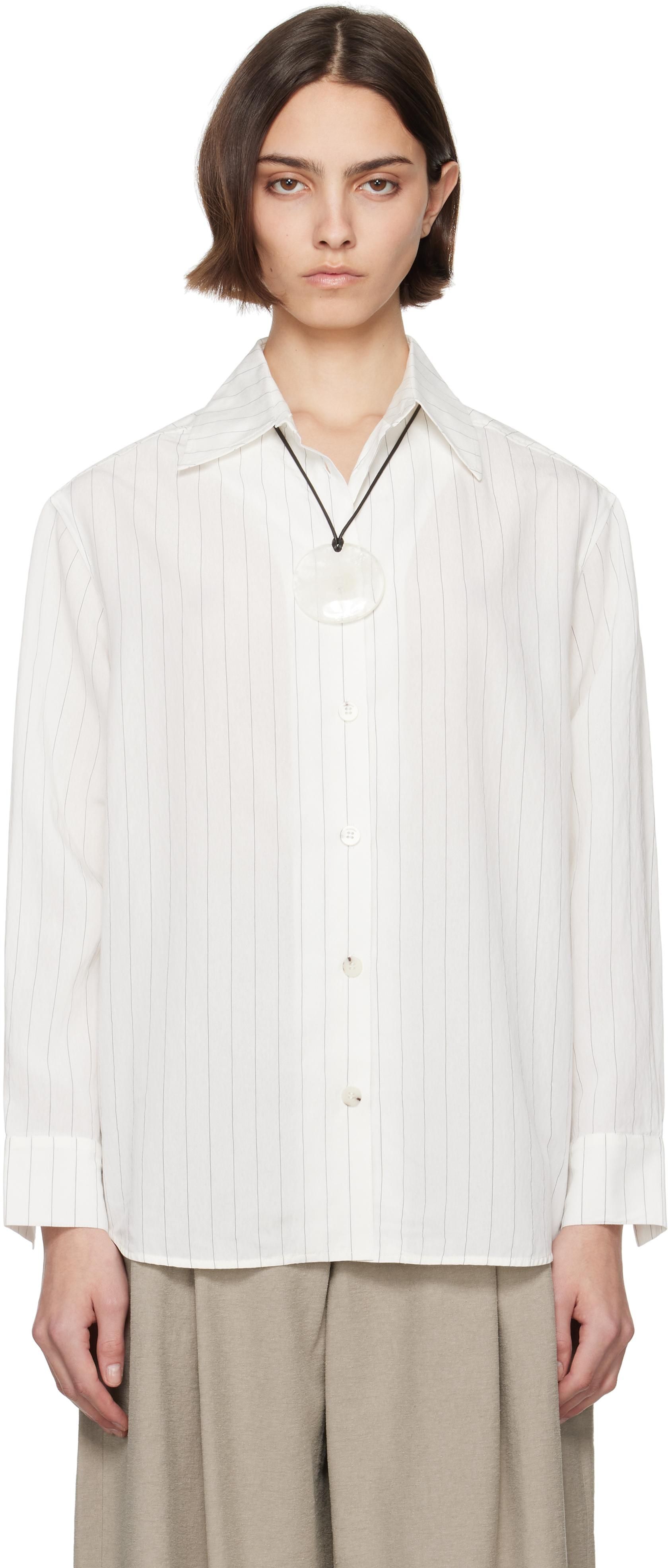 Tシャツ・カットソー nanushka White poplin Kabel shirt (NM23RSSH01100 WHITE) Nanushka Long Sleeve Shirts − Sale: up to −84% | Stylight