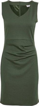 Kaffe Groene Gedrapeerde V-hals Jurk - Dames - Korte kleedjes - Groen - XS - Kleedjes