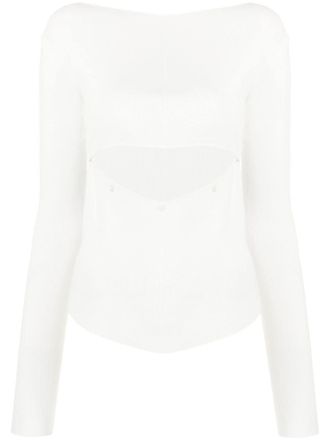 Low Classic Top met uitgesneden detail - Wit