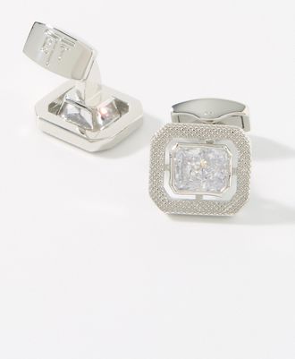 Tateossian Mens Rectangular crystals cuff links