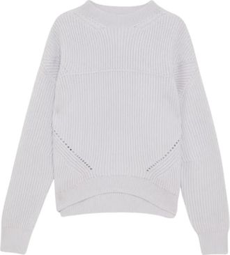 Patrizia Pepe Geribbelde Pullover - Dames - Coltruien - Wit - S - Truien & Vesten