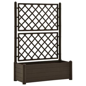 vidaXL Jardinera Con Enrejado Pp Moca 100x43x142 Cm Vidaxl