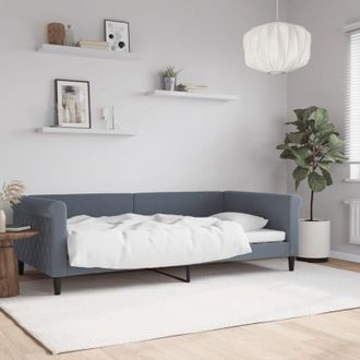 vidaXL Sof&aacute; Cama Sin Colch&oacute;n Terciopelo Gris Oscuro 100x200 Cm Vidaxl