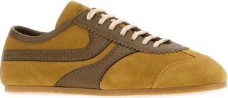 Dries Van Noten Womens Mustard Suede Sneakers Ocra