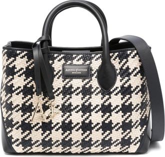 Aspinal of London London houndstooth tote bag - women - Calf Leather - One Size - Brown