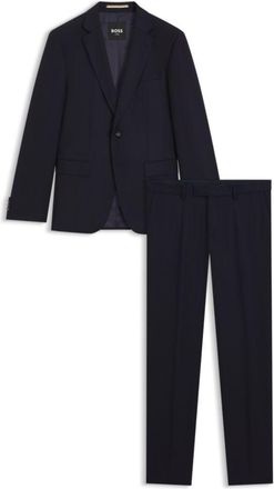 BOSS Two-piece slim-fit suit in patterned virgin wool