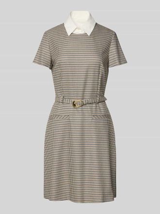 HUGO BOSS Knielanges Etuikleid mit Allover-Muster Modell KETALI in Beige, Gr&ouml;&szlig;e 34