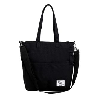 Generic Multi Functional Bag Cloth Bag Shoulder Bag Student Leisure Messenger Bag Canvas Bag Horizontal Shaft Engine Clutch (Black, One Size)