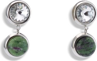 Lelet NY Clare Crystal & Turquoise Drop Earrings in Turquoise/Rhodium at Nordstrom