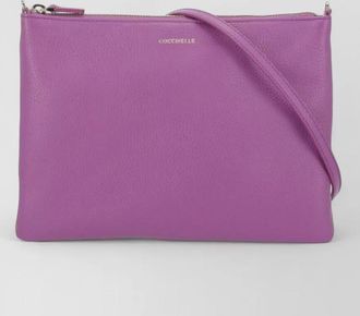 Coccinelle pebbled leather clutch pochette removable shoulder strap