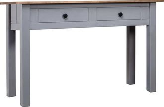 vidaXL Vidaxl - Mesa Consola Madera Maciza Pino Estilo Panam&aacute; Gris 110x40x72 Cm